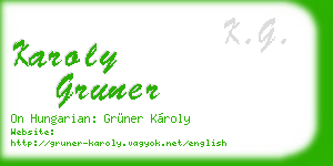 karoly gruner business card