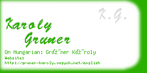 karoly gruner business card